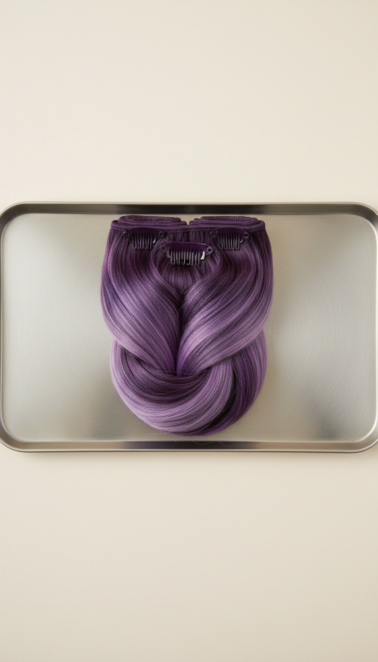 Amethyst clip-in bundle with radiant hues