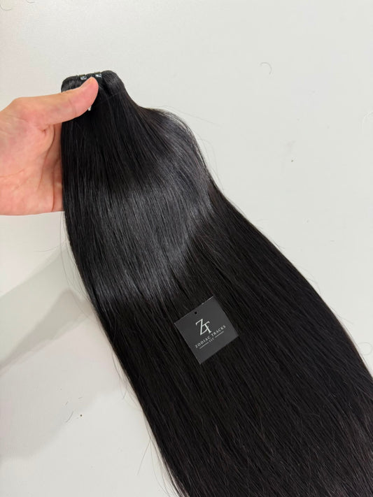 Raw Russian Natural Straight Single Bundle | 100% Raw Human Hair Extension | Zodiac Tracks