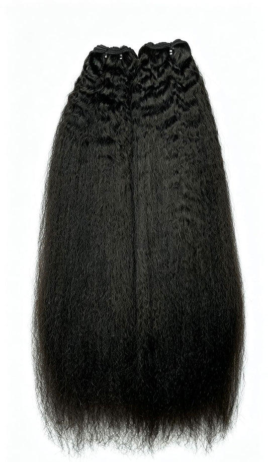 Raw Indian Kinky Straight Hair 2 Bundle Deal | 100% Raw Human Hair Bundles | Zodiac Tracks