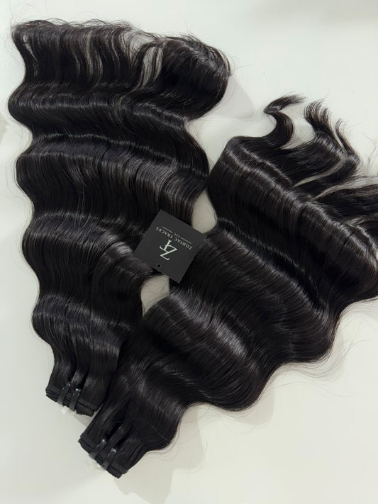 Raw Russian Natural Wave Hair 2 Bundle Deal | 100% Raw Human Hair Bundles | Zodiac Tracks