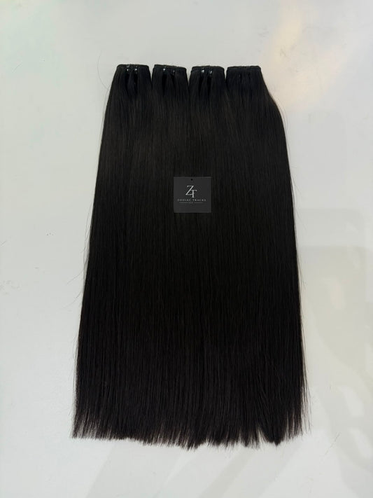 Raw Russian Bone Straight 4 Bundle Deal | 100% Raw Human Hair Bundles | Zodiac Tracks