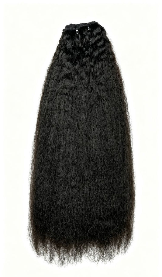 Raw Indian Kinky Straight Hair 1 Bundle Deal | 100% Raw Human Hair Bundles | Zodiac Tracks