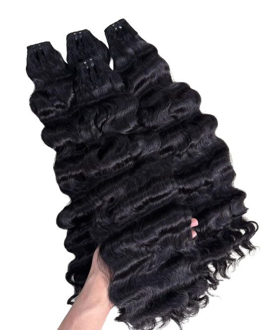 Raw Russian Deep Natural Wave 4 Bundle Deal | 100% Raw Human Hair Bundles | Zodiac Tracks