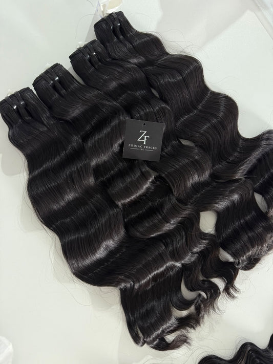 Raw Russian Natural Wave 4 Bundle Deal | 100% Raw Human Hair Bundles | Zodiac Tracks